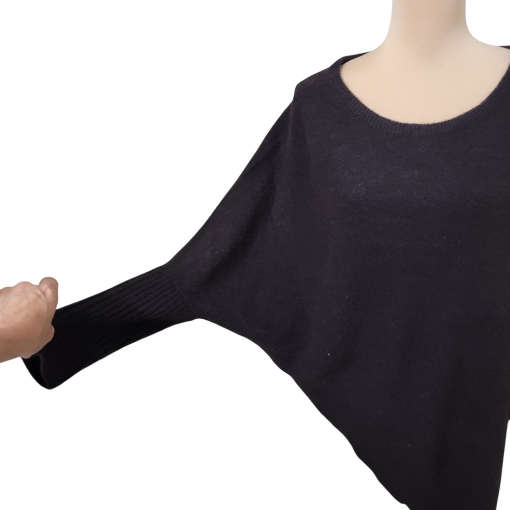 Inhabit Size S Yak Merino Wool Gray Asymmetric Sweater Poncho Cozy Quiet Luxury - Picture 6 of 11